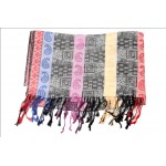 Silk Pashmina Stole / Scarf in Multicolor in Strip Design for Unisex Size 70*30